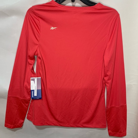 REEBOK Slim Fit UV Protective V-Neck Workout Top NWT - Size M - Picture 3 of 9